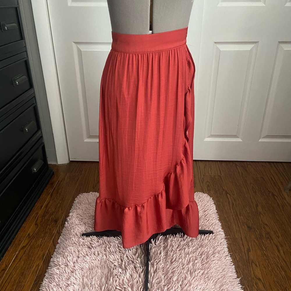 Elle Asymmetrical Coral Skirt